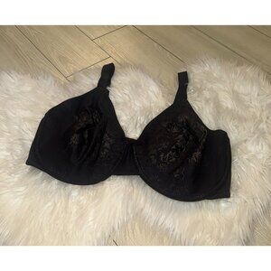 Vanity Fair 76080 Beauty Back Full Figure Minimizer Underwire Bra 40DDD Black